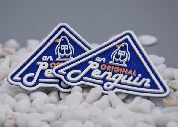 Hot Melt Adhesive Printed Silicone Clothing Labels Customized Twill Back