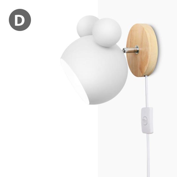 Modern Art Decor Creative Design Mick Mouse Lampshades Bedroom Bed sides plug in wall light (WH-OR-06)