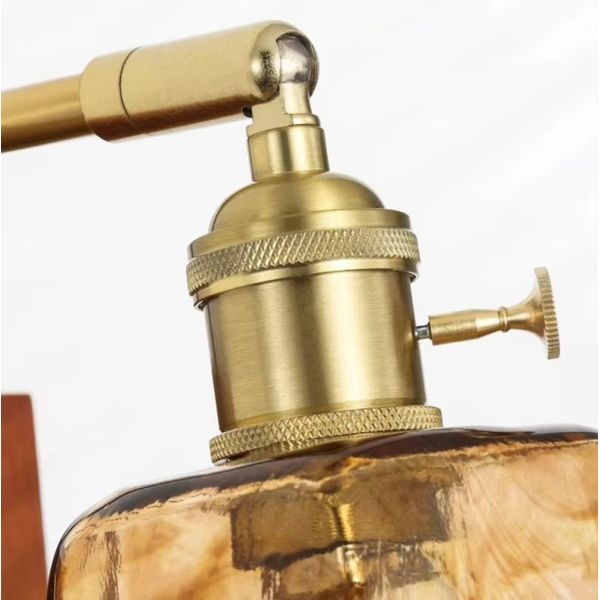 Japan Retro  Art Iron Glass Wood LED Decor Wall Lamp (WH-VR-127)