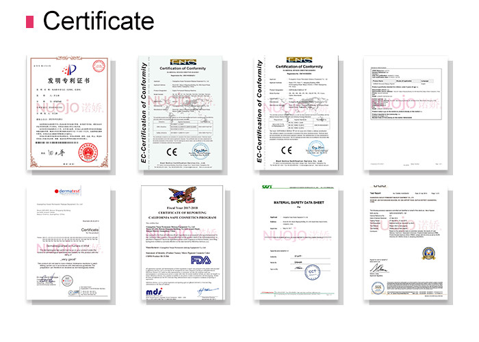 Guangzhou Nuojo Beauty Equipment Co., Ltd Сертификации
