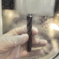 Smooth Finish Solid HM Flat Bottom Drill Bit Anti Vibration For Aluminium Copper Brass