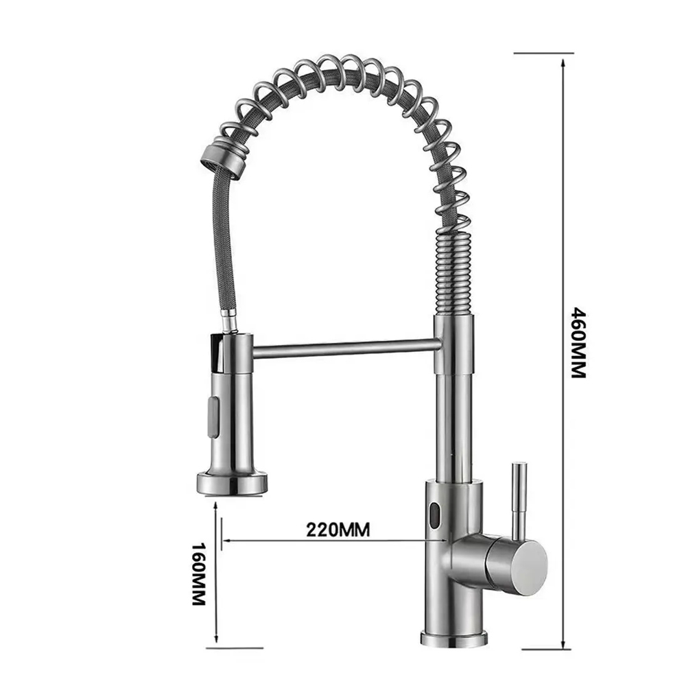 Durable Kitchen Faucet Featuring 304 Stainless Steel and 35mm Ceramic Cartridge with Brushed Surface Finish for Longevity