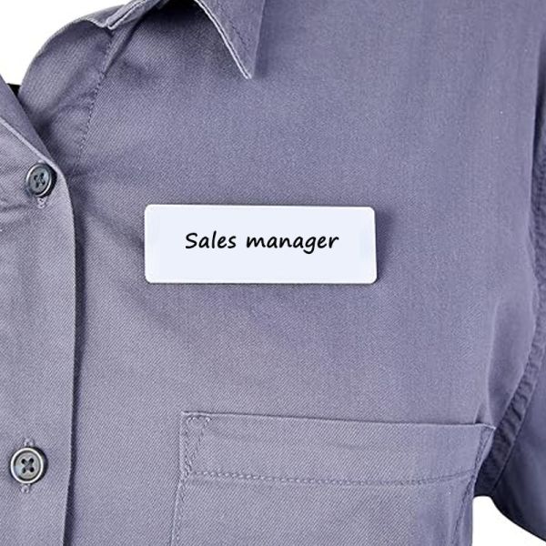 Coated Sublimation Aluminum Name Tag Custom Print Name Badge Pin Clips