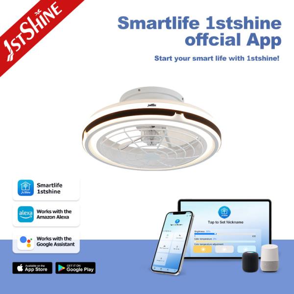 Silent DC Motor Ceiling Fan with LED Light and APP Control for Bedroom Use