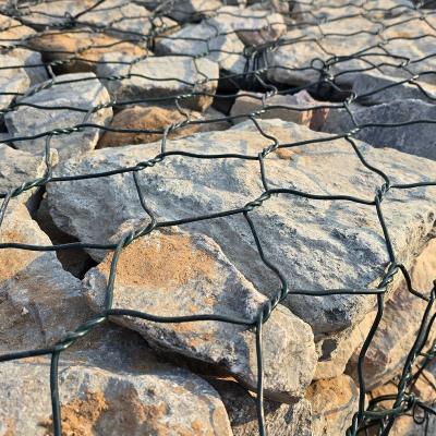 Maillage en gabion revêtu de PVC protégeant les berges des rivières, les pentes et les canaux de l'érosion