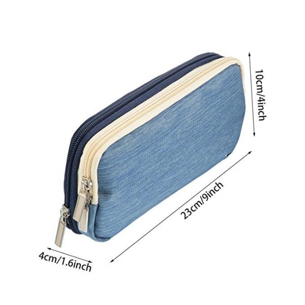 Durable Zip Up Pencil Case With Compartments , Students Stationery Pencil Pouch