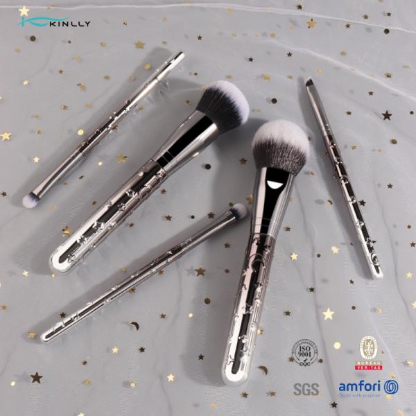 Travel 5 Piece Makeup Brush Set Plastic Handle For Powder Foundation Concealer Eye Shadow