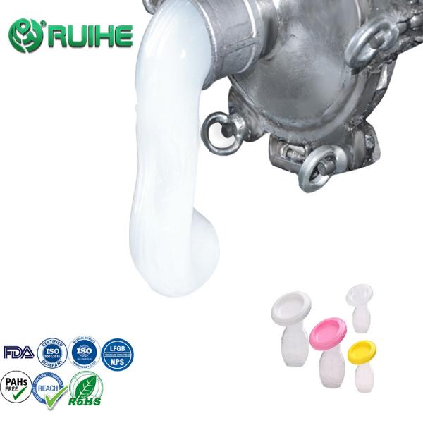 Food Grade Liquid Silicone Rubber with 20-70 Shore A Hardness 500% Elongation and 30-35 s Curing Time for Baby Nipples Manufacturing