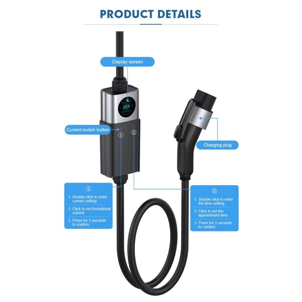 Station de recharge pour véhicules électriques de type 2 de 7 kW montée sur le mur Certifié CE