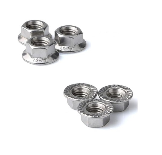 Stainless Steel Flange Locknut Hex Flange Nut for Solar Panel Installation