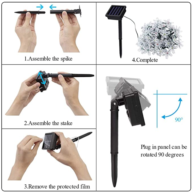 2 Pack Fairy Flower 23ft Decorative Solar Garden Lights