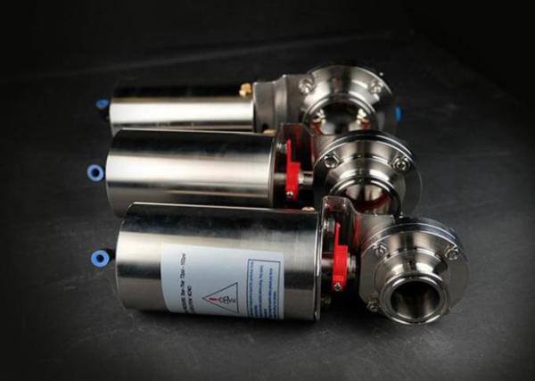 1 Inch Sanitary Control Valves Pneumatic Operated Butterfly Valve Welded End  ISO9001 Approved