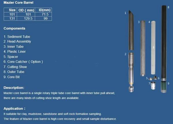 86 101 116 131 Mazier Soil Sampler Collection Drilling Equipment