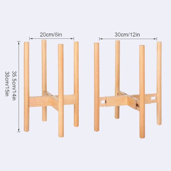 Flower/Green Plant Used Modern Design Bamboo Solid Acacia Wood Plant Pot Stand Holder