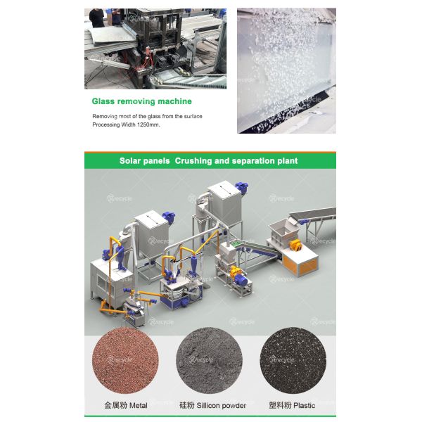 Linha de reciclagem de painéis solares de 60 a 80 pcs/h Máquina de remoção de quadro de painéis solares automática