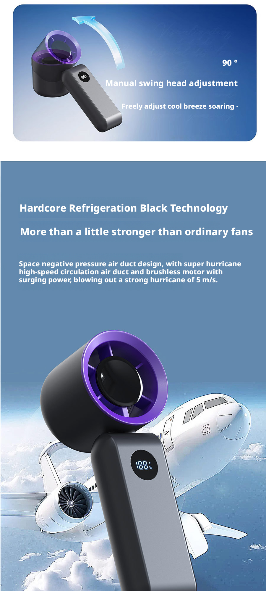 Foldable Design Mini Portable Handheld USB Fan Rechargeable High Speed Wind Fan