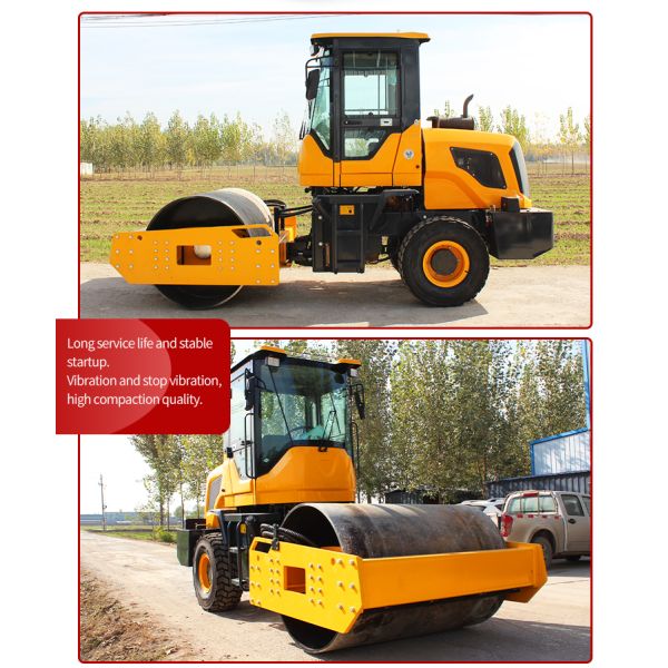 Braking System Disc Air Cap Oil Brake Single Drum Vibration Rollers 5ton Road Rollers