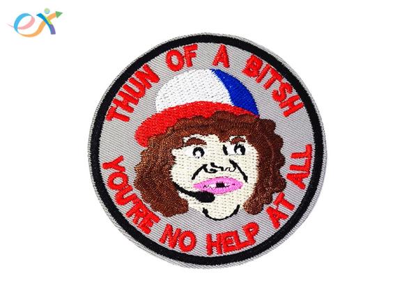Decorative Embroidered Jacket Patches , Personalised Embroidered Patches For Clothing