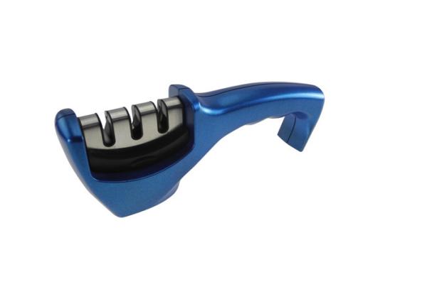 Blue 3 Slot Modern Manual Knife Sharpener For Ceramic Knives , Professional Chef
