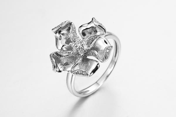 Lotus 925 Sterling Silver CZ Art Deco Rings Mother's Day Present
