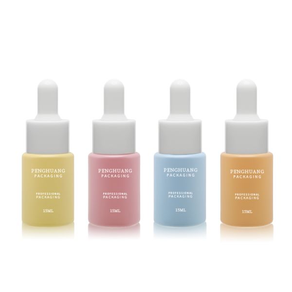 OEM 15ml Serum Dropper Bottles Colorful Vials Skincare Packaging Glass Dropper Bottle
