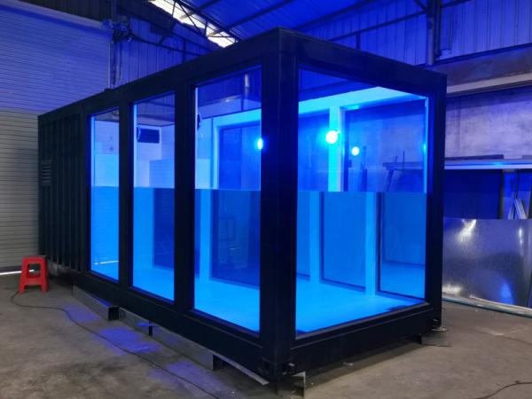 US America Standard Customized Color and Material Container Swimming Pool 20ft 40ft with Wave Water Jet Led Light