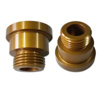 CNC del ODM que da vuelta a la pieza roscada pieza de aluminio del metal anodizado oro para el hardware