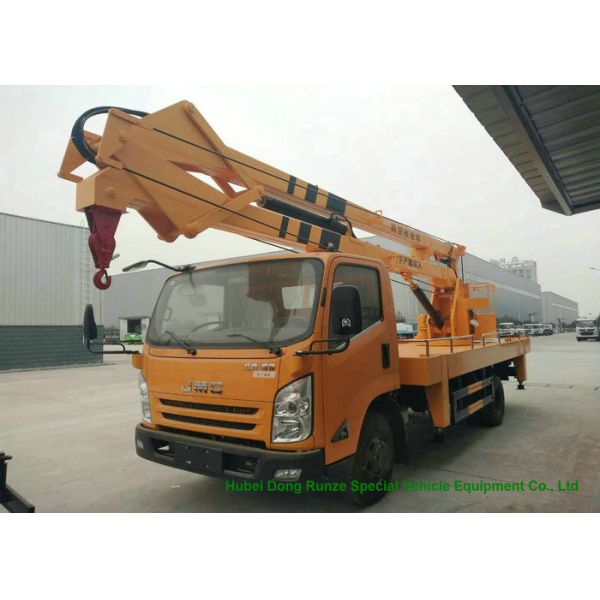 JMC Knuckle Boom Truck Mounted Aerial Work Platform , 18 Meter Bucket Lift Truck