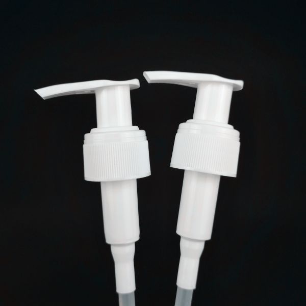 Hot selling 24 410 white transparent plastic ribbed thread screw auto locked lotion pump