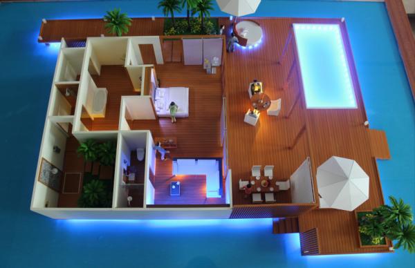 Corte de máquina interior do modelo 3D da casa comercial/tamanho pequeno arte finala feito a mão