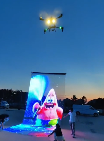 P15 Flexible  LED Mesh Screen IP68 Easy-Install Transparent Drone Screen for Mobile Event Rental Creative 3D Light Structures and Immersive Visual Projects