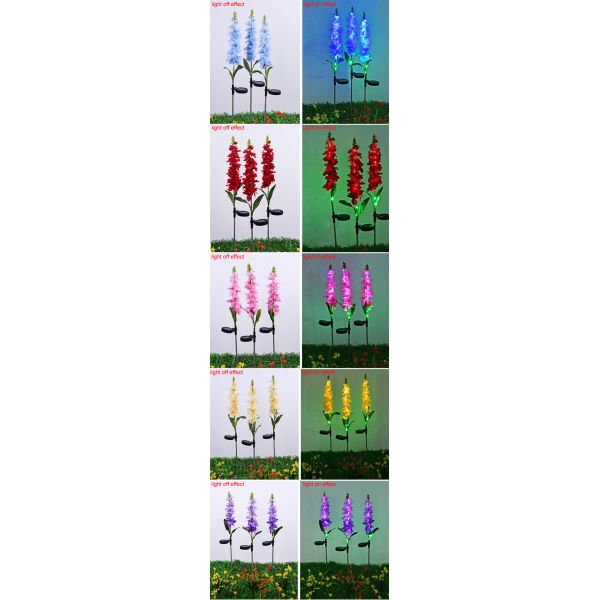 Solar Artifical Violet Lights Outdoor Lawn Park Decoration Lamp LED Silk Violet Lamp