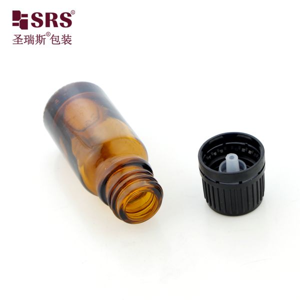 Empty Cosmetic Massage oils Child Resistant Cap Screw Type With Plug Glass Bottles For Oil