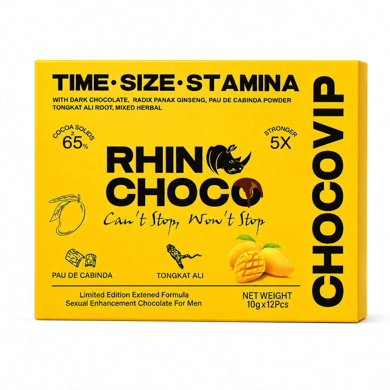 Mango Flavor Organic Sugar Free Wellness Chocolate For Men With Botanical Extracts