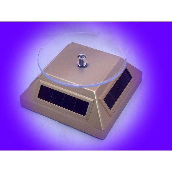 OEM / ODM customed logo 360 degree sliver Solar rotary display with battery hole