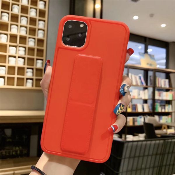 2 In 1 Candy Colour Phone Case Shockproof TPU Material Finger Grip Stand