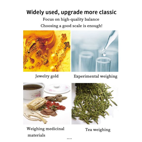 LCD Display High Precision 0.001g Jewelry Gold Gram Balance Scale Customizable Kitchen Scale Stainless Steel ABS Plastic