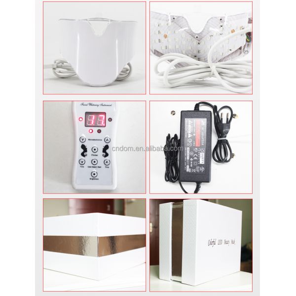 NO Waterproof 7 Color LED Face Mask for Whitening and Acne Treatment Anti-Puffiness