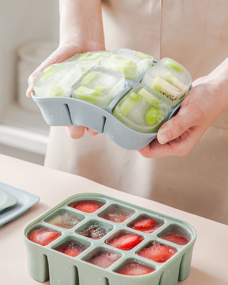 Silicone Baby Food Storage Container Rectangle Shape Microwave Safe BPA Free Reusable
