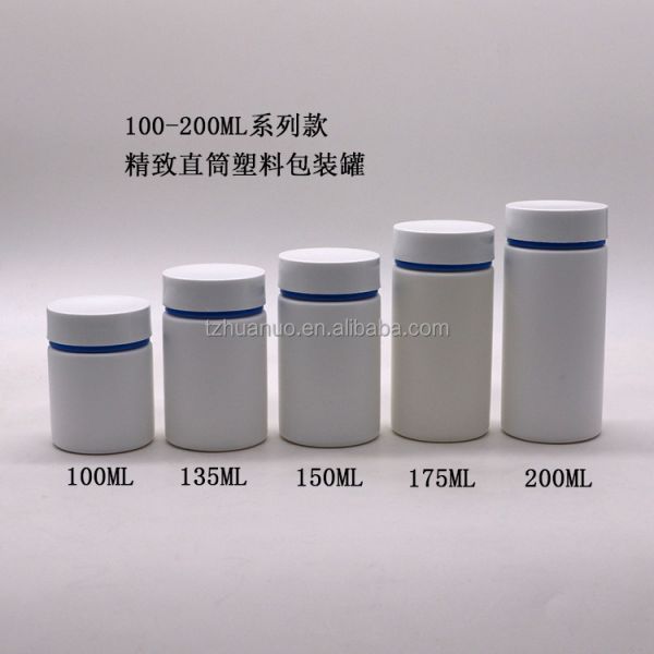 Bouteille de remplissage en HDPE de 135 ml à large bouche et bouchon à vis en plastique en HDPE