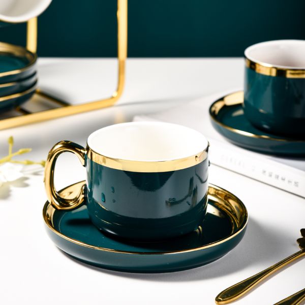 Classic Design Style Customized Ceramic Cup And Saucer For Occasion Business Gifts