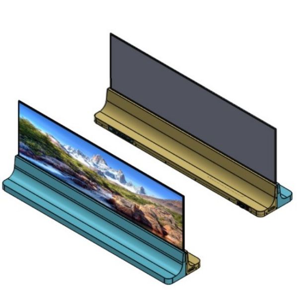 49 Inch HD Touch Ultra Thin T-shaped Desktop Bar-type OLED Transparent Advertising Display