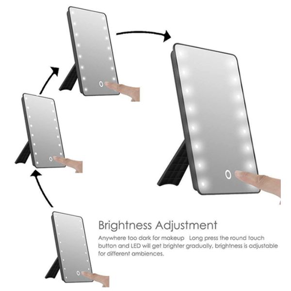 Dimmable LED Cosmetic Mirror ABS Material White Body With Lighting Fixture Strip