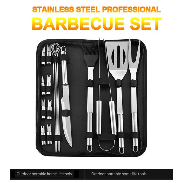 Многофункциональный гриль БАРБЕКЮ поставляет утвари барбекю нержавеющей стали с сумкой хранения