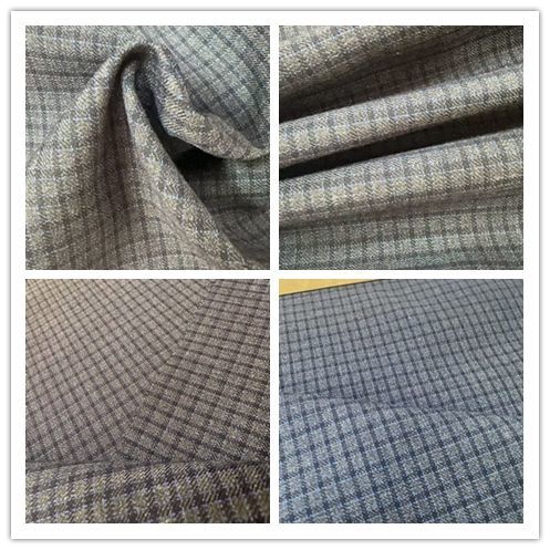 Polyester/Rayon Check Fabric Piece Dyed Quality for Lady&prime;s Jacket, Suit