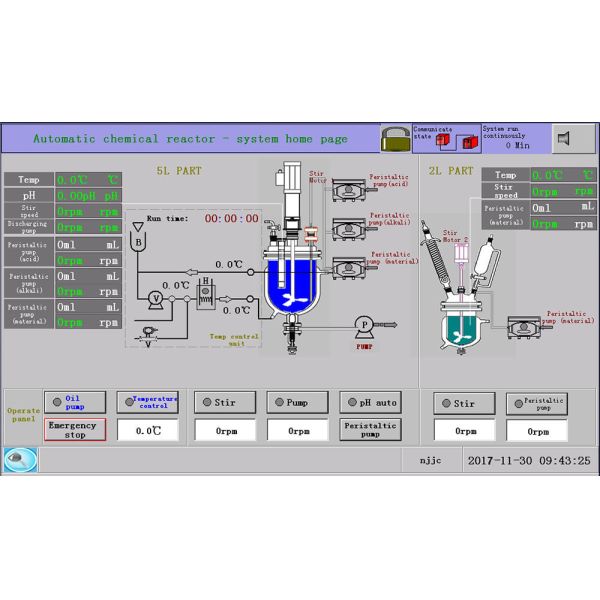 10L 20L 50L Jacketed Glass Reactor Glass & Stainless Steel Reactor