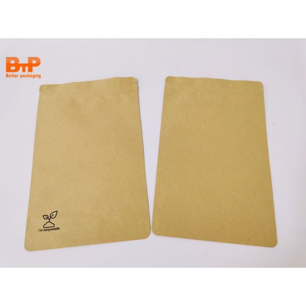 Bio Pla  Pouch Bag Biodegradable Stand up Pouch Kraft Paper Compostable Package Zipper Bag Food Packaging Flat Bottom Pouch