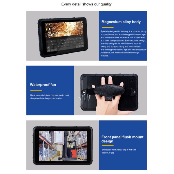 Rugged Tablet 8inch 4gb 64gb/128 IP67 Certified Waterproof GPS Win LCD Touch Tablet PC