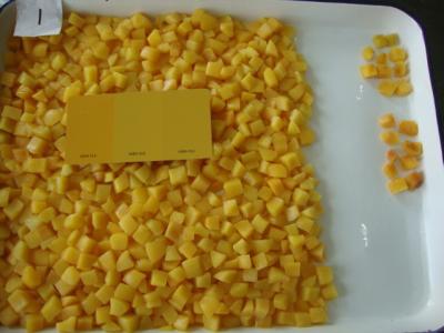 Mamã grávida o pêssego amarelo enlatado no xarope pesado prova suculento e doce