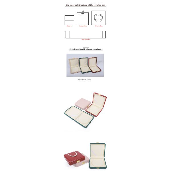 Sumptuous Durable PU Leather Pearl Necklace Packaging Case Large Jewelry Box